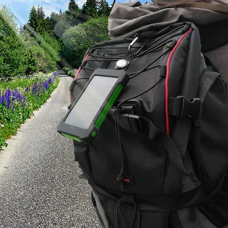 100000mAh Solar Power Bank 100W USB-C Portable Charger Waterproof with SOS Flashlight & LED Lamp