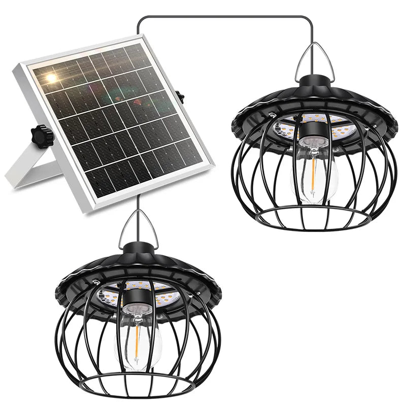 Solar Powered Barn Light Indoor Outdoor LED Hanging Solar Lamp with Motion Sensor Solar Pendant Light Garden Garage Chicken Coop