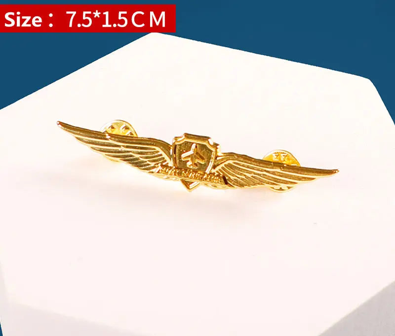 4 pcs Trades and Professions Airline And High Express Railway Conductor Design Metal Pilot Wings Pin Badge