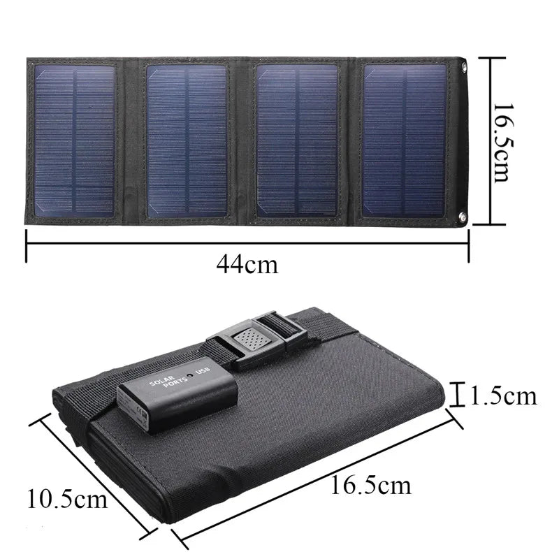 Portable USB Foldable Solar Panel, Folding Solar Panels For Travel, Mobile Phone Charging Bank, Flashlight, Fan, Mobile Phone Ba