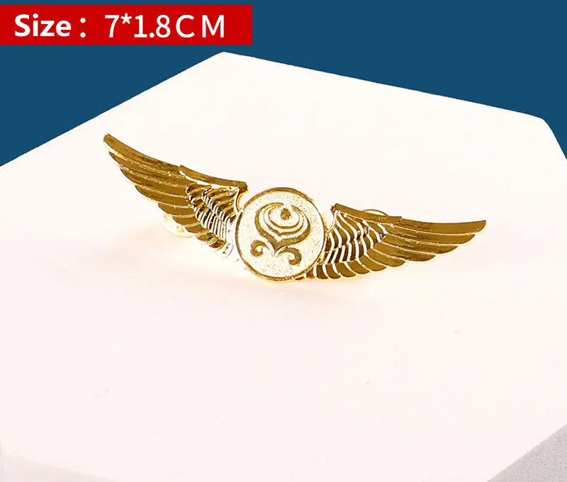 4 pcs Trades and Professions Airline And High Express Railway Conductor Design Metal Pilot Wings Pin Badge
