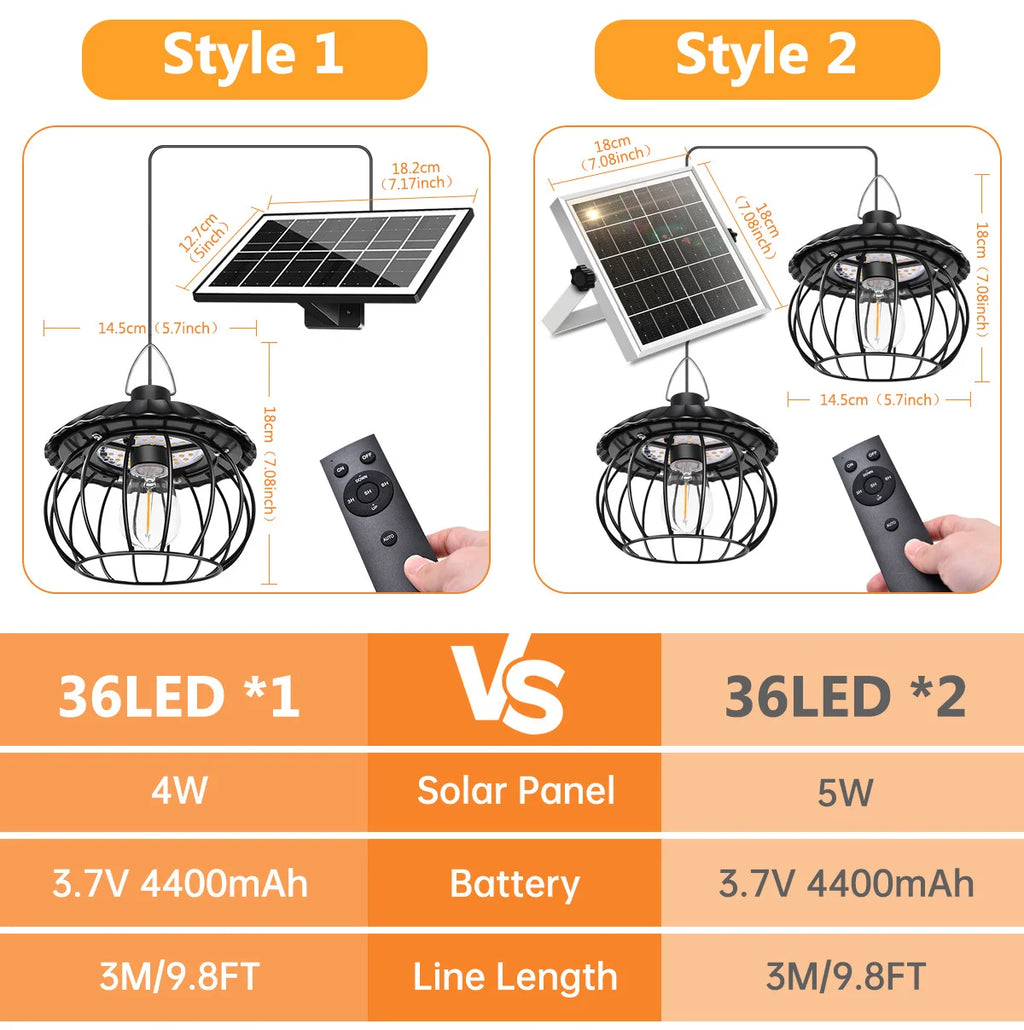 Solar Powered Barn Light Indoor Outdoor LED Hanging Solar Lamp with Motion Sensor Solar Pendant Light Garden Garage Chicken Coop
