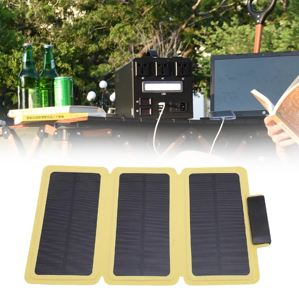 Outdoor Foldable Solar Panel Ultra-Thin Portable Solar Power Bank USB Solar Charging Panel for Camping Hiking Picnic Climbing