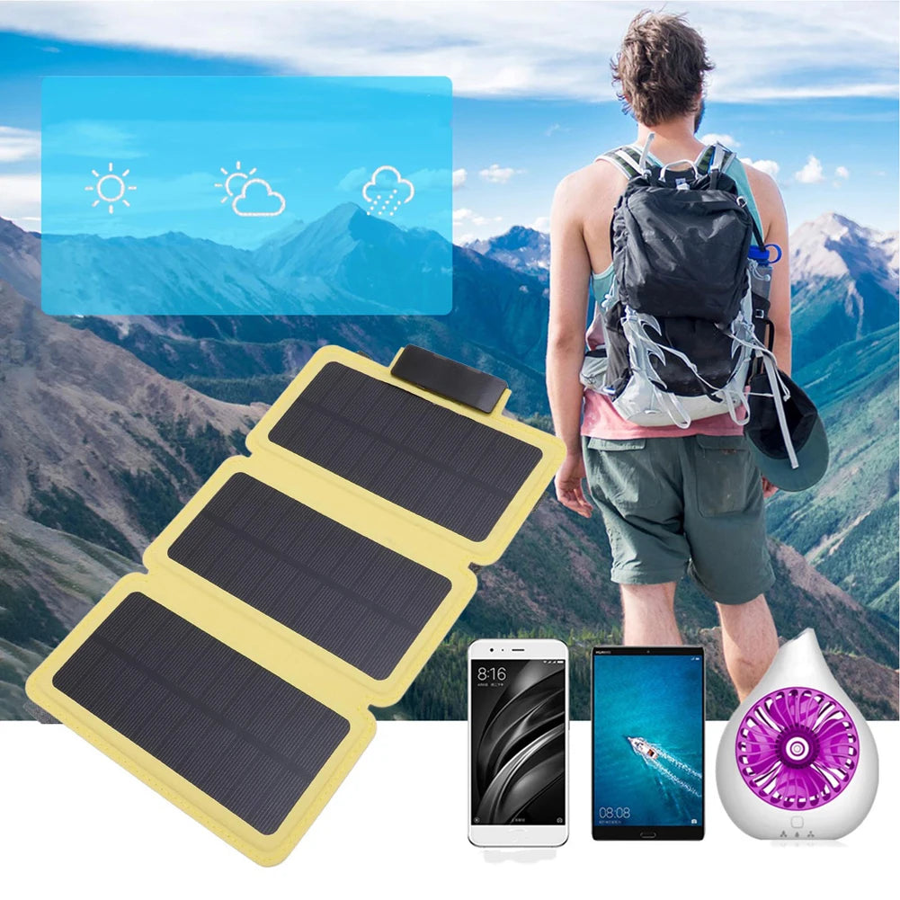 Outdoor Foldable Solar Panel Ultra-Thin Portable Solar Power Bank USB Solar Charging Panel for Camping Hiking Picnic Climbing