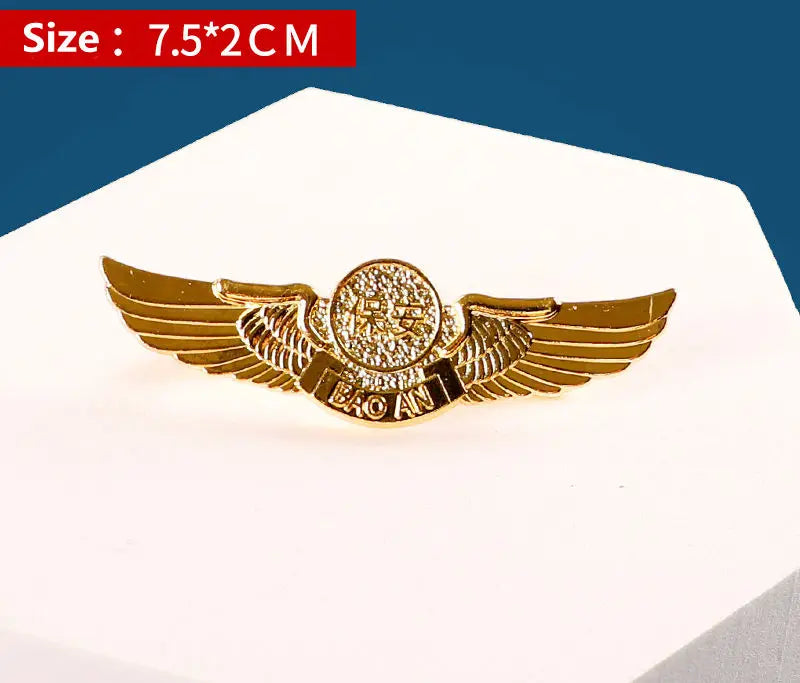 4 pcs Trades and Professions Airline And High Express Railway Conductor Design Metal Pilot Wings Pin Badge