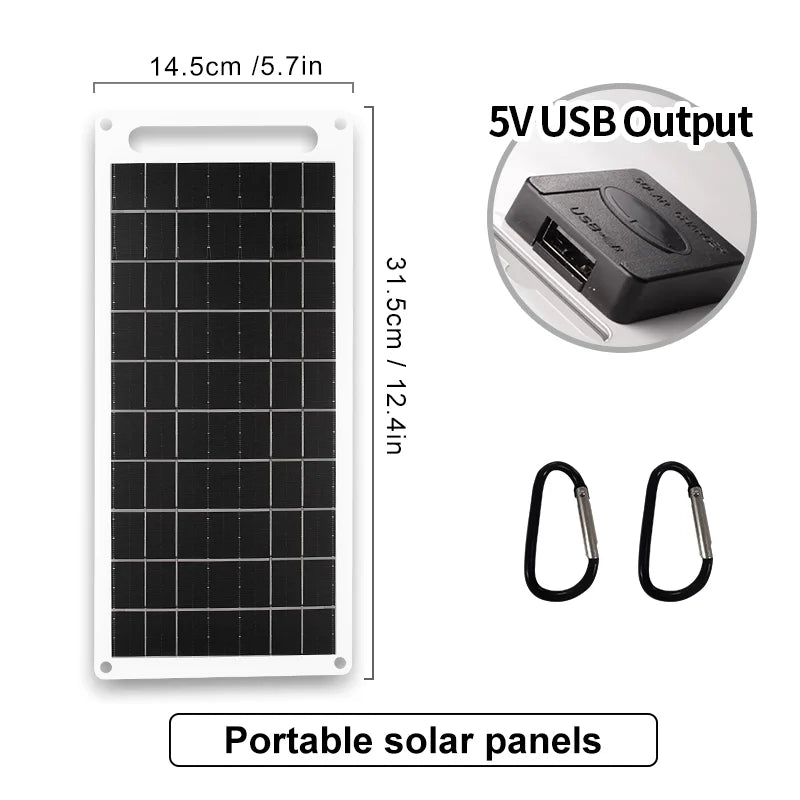 Portable USB Foldable Solar Panel, Folding Solar Panels For Travel, Mobile Phone Charging Bank, Flashlight, Fan, Mobile Phone Ba