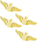 4Pcs Wings Pin Gold Wing Pilot Badge Pilot Costume Lapel Pin Alloy Brooch Air Force Wing Pin Pilot Wing Pin Metal Aviator Wings