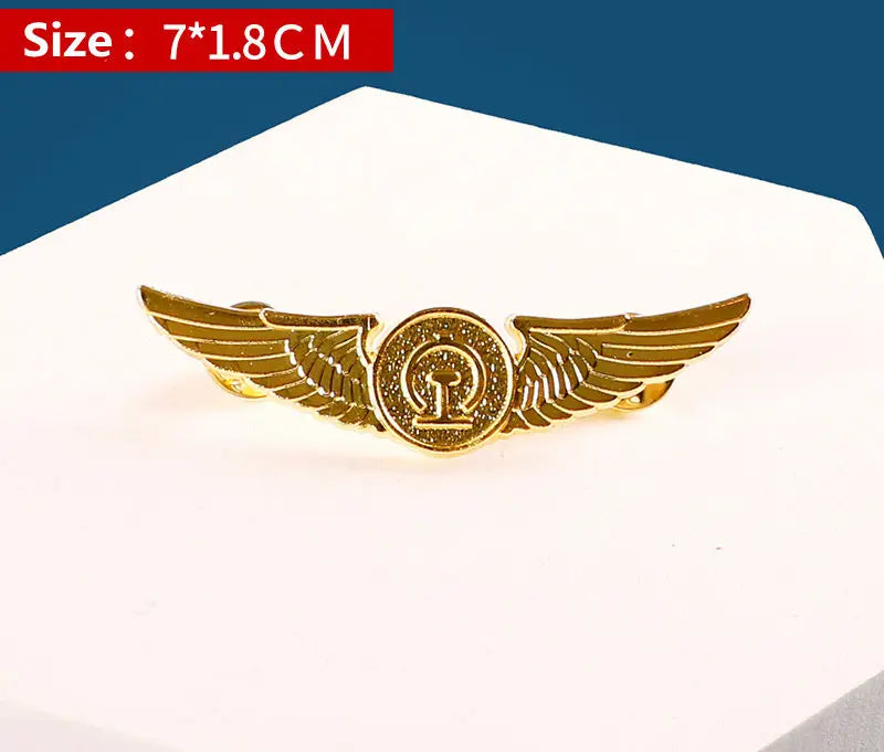 4 pcs Trades and Professions Airline And High Express Railway Conductor Design Metal Pilot Wings Pin Badge