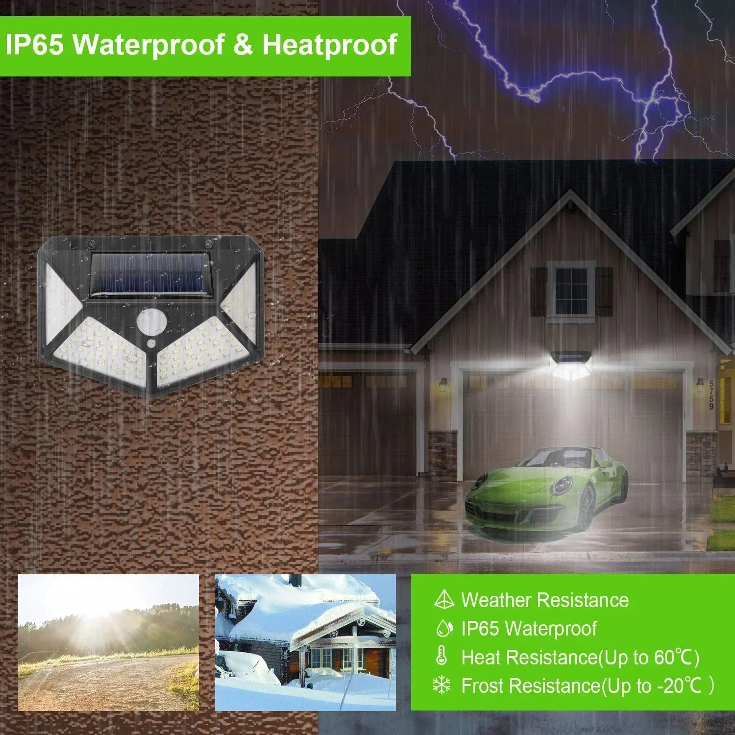 Solar Wall Lamp Outdoor 100LED Lampwaterproof Motion Sensor Solar Powered Sunlight Street Lamp Garden Railing Decorative Lamp