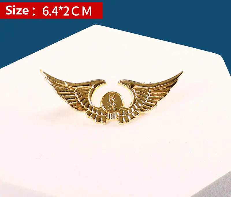 4 pcs Trades and Professions Airline And High Express Railway Conductor Design Metal Pilot Wings Pin Badge