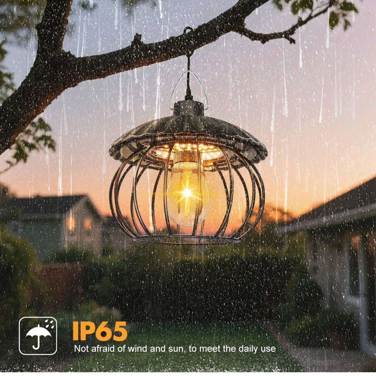 Solar Powered Barn Light Indoor Outdoor LED Hanging Solar Lamp with Motion Sensor Solar Pendant Light Garden Garage Chicken Coop