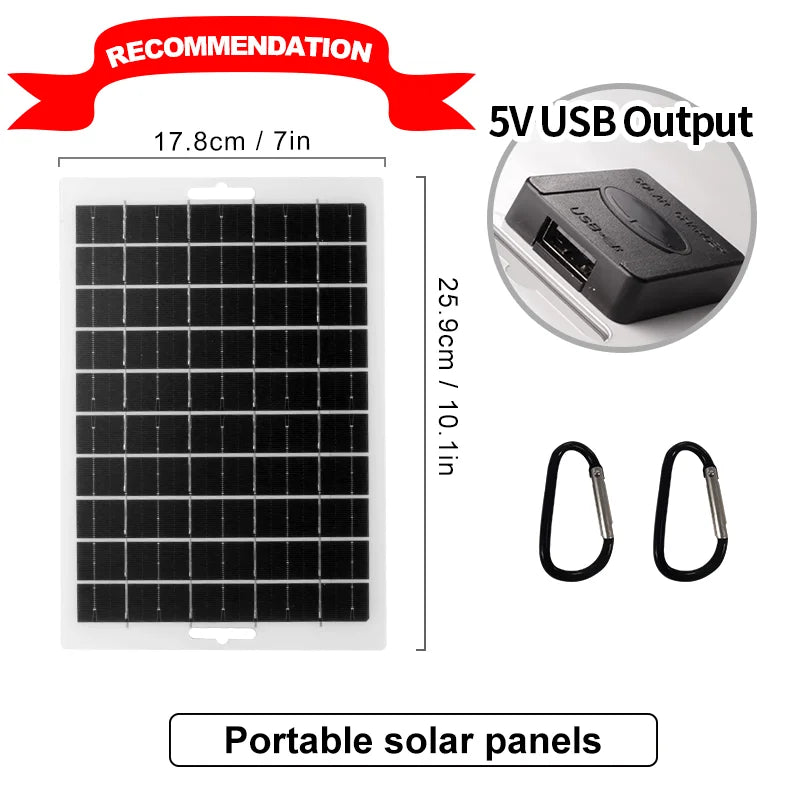 Portable USB Foldable Solar Panel, Folding Solar Panels For Travel, Mobile Phone Charging Bank, Flashlight, Fan, Mobile Phone Ba