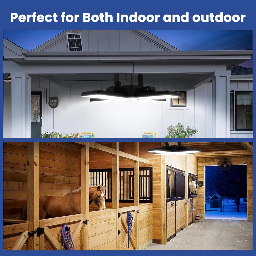 Solar Powered Barn Light Indoor Outdoor LED Hanging Solar Lamp with Motion Sensor Solar Pendant Light Garden Garage Chicken Coop
