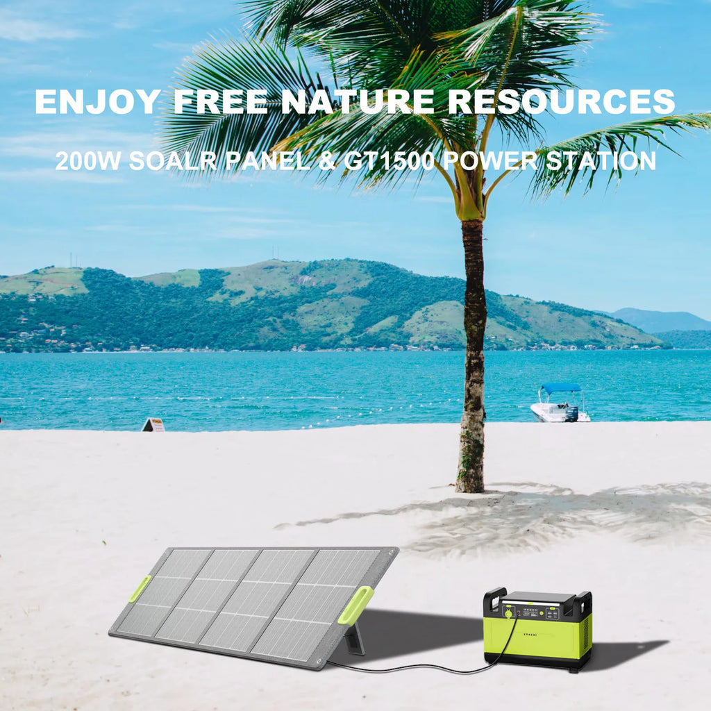 Lightweight High Effecience Portable Foldable Solar Panel 200W Camping Solar Generator Power Supply for RV