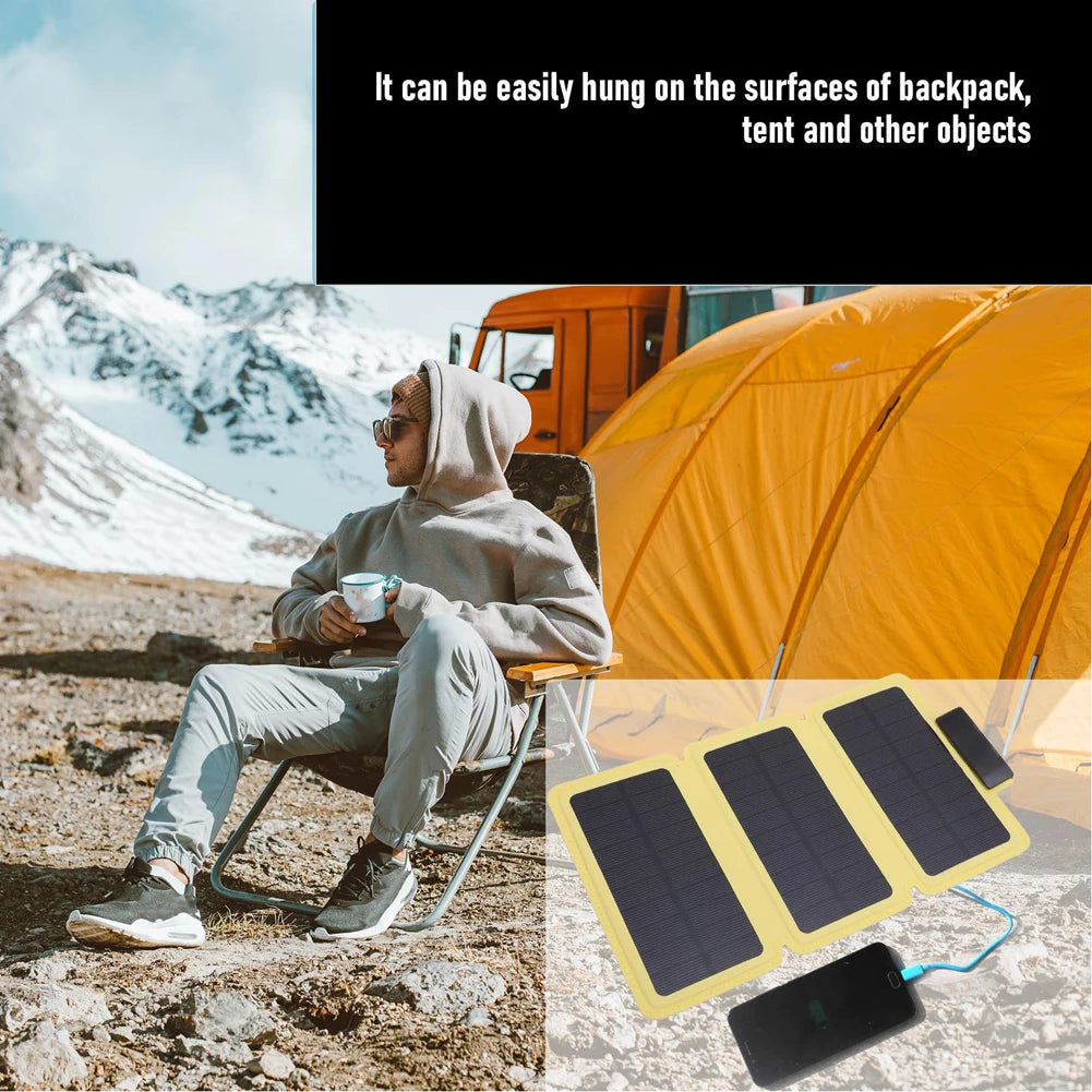 Outdoor Foldable Solar Panel Ultra-Thin Portable Solar Power Bank USB Solar Charging Panel for Camping Hiking Picnic Climbing