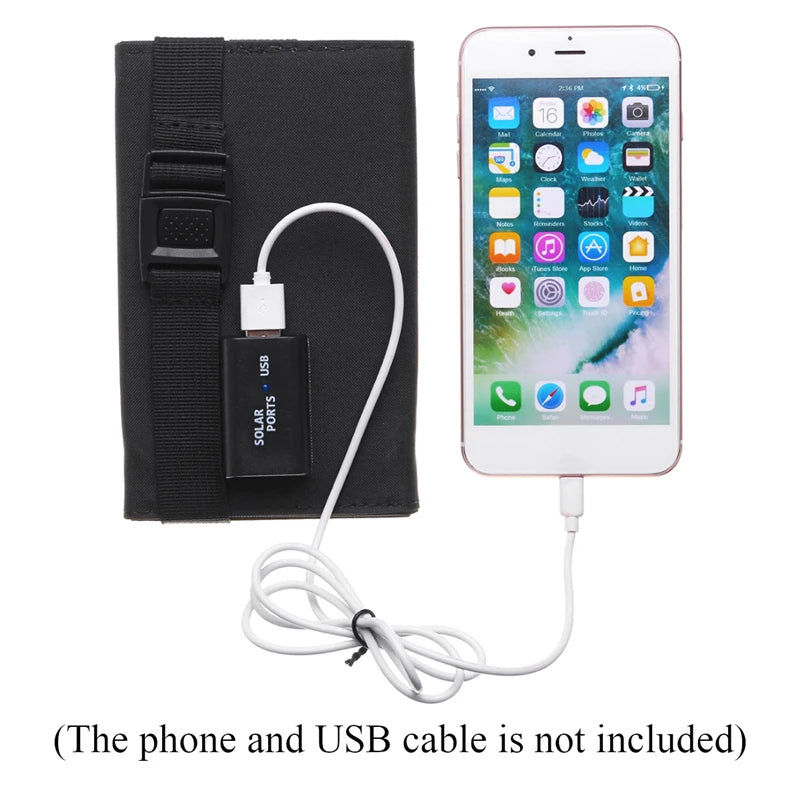 Portable USB Foldable Solar Panel, Folding Solar Panels For Travel, Mobile Phone Charging Bank, Flashlight, Fan, Mobile Phone Ba