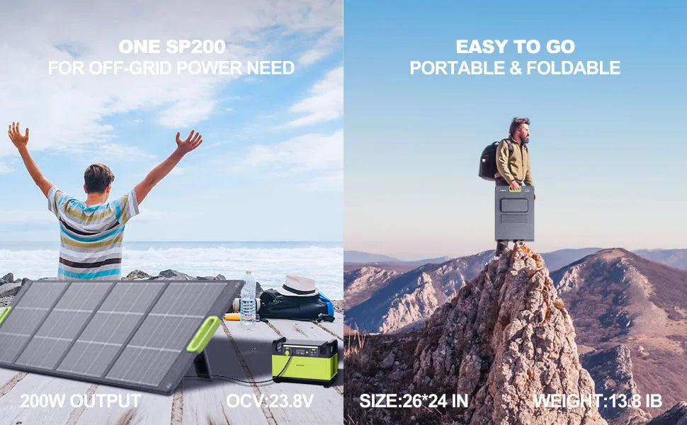 Lightweight High Effecience Portable Foldable Solar Panel 200W Camping Solar Generator Power Supply for RV
