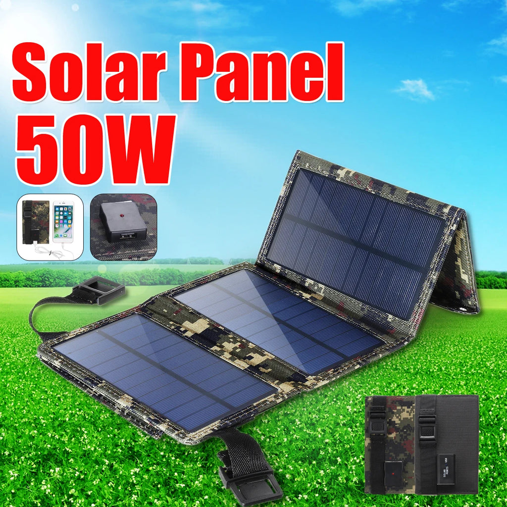 Portable USB Foldable Solar Panel, Folding Solar Panels For Travel, Mobile Phone Charging Bank, Flashlight, Fan, Mobile Phone Ba