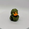 Military Soldier Duck Statue, Durable Plastic Interior/outdoor Decoration in Olive Green and Black Design, Desk Rack Decoration