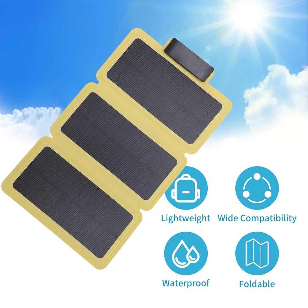 Outdoor Foldable Solar Panel Ultra-Thin Portable Solar Power Bank USB Solar Charging Panel for Camping Hiking Picnic Climbing