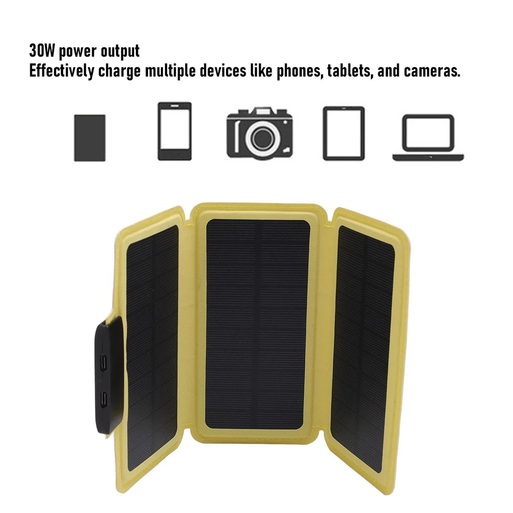 Outdoor Foldable Solar Panel Ultra-Thin Portable Solar Power Bank USB Solar Charging Panel for Camping Hiking Picnic Climbing