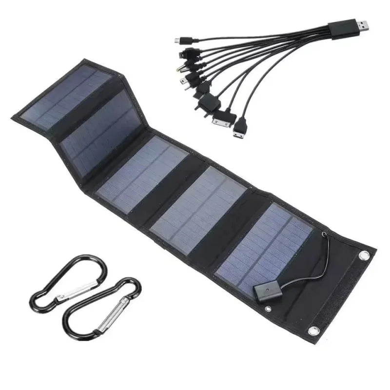 Portable solar panel, 5V/2A USB+TYPE-C solar charger, foldable solar panel, suitable for outdoor activities and travel