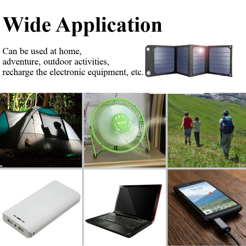 Portable USB Foldable Solar Panel, Folding Solar Panels For Travel, Mobile Phone Charging Bank, Flashlight, Fan, Mobile Phone Ba