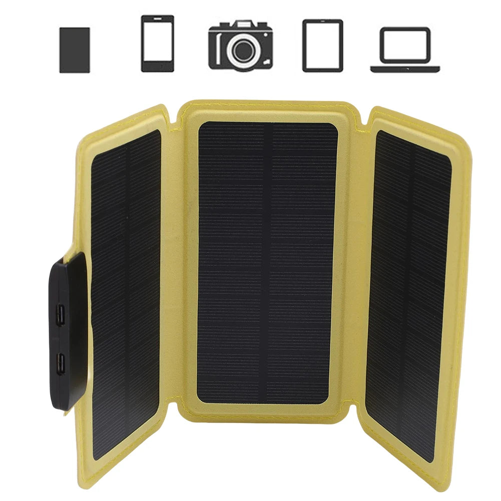 Outdoor Foldable Solar Panel Ultra-Thin Portable Solar Power Bank USB Solar Charging Panel for Camping Hiking Picnic Climbing