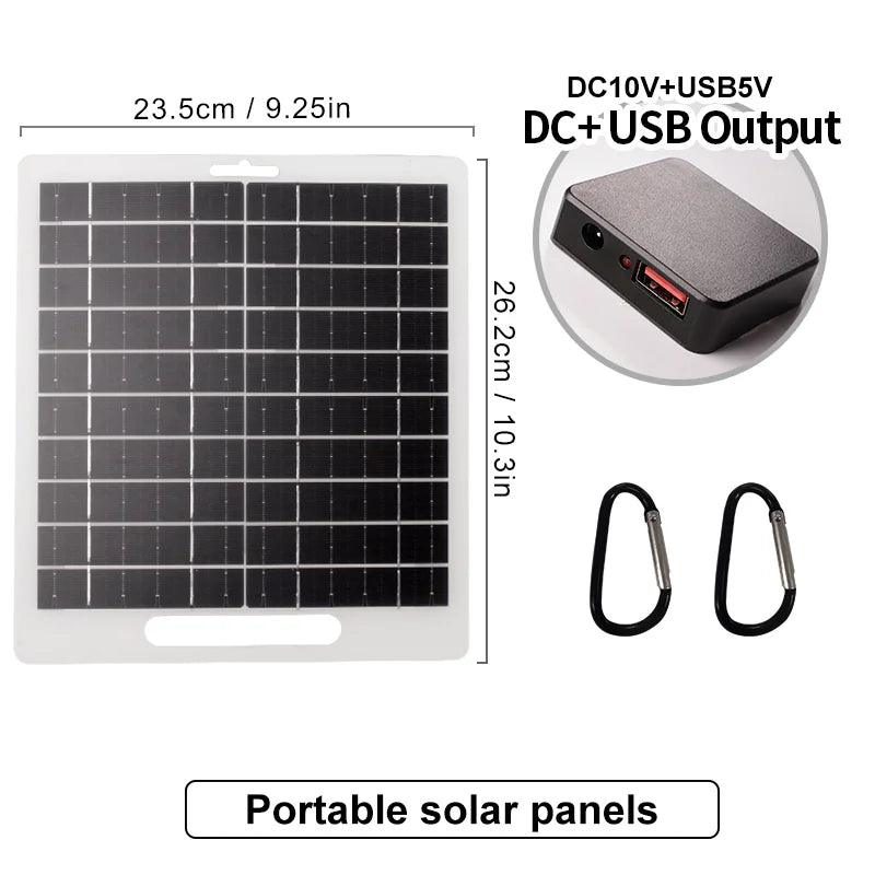 Portable USB Foldable Solar Panel, Folding Solar Panels For Travel, Mobile Phone Charging Bank, Flashlight, Fan, Mobile Phone Ba