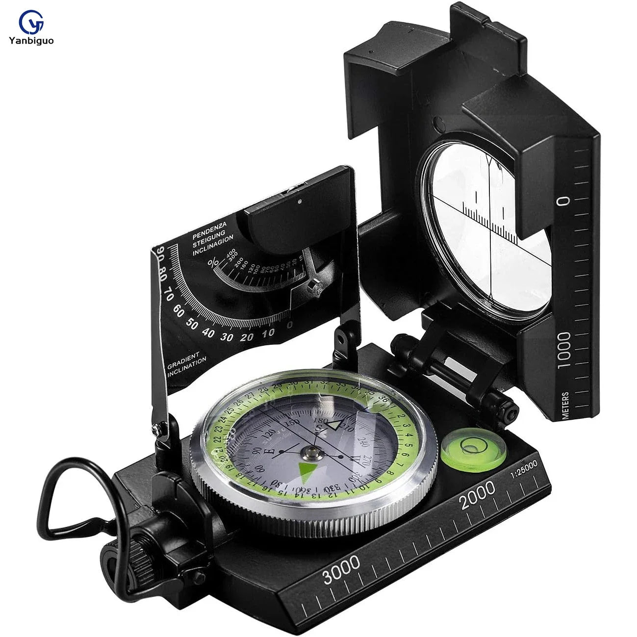 Military Compass，for Sighting Waterproof,Durable,Inclinometer Multifunctional Military Sighting Navigation Compass