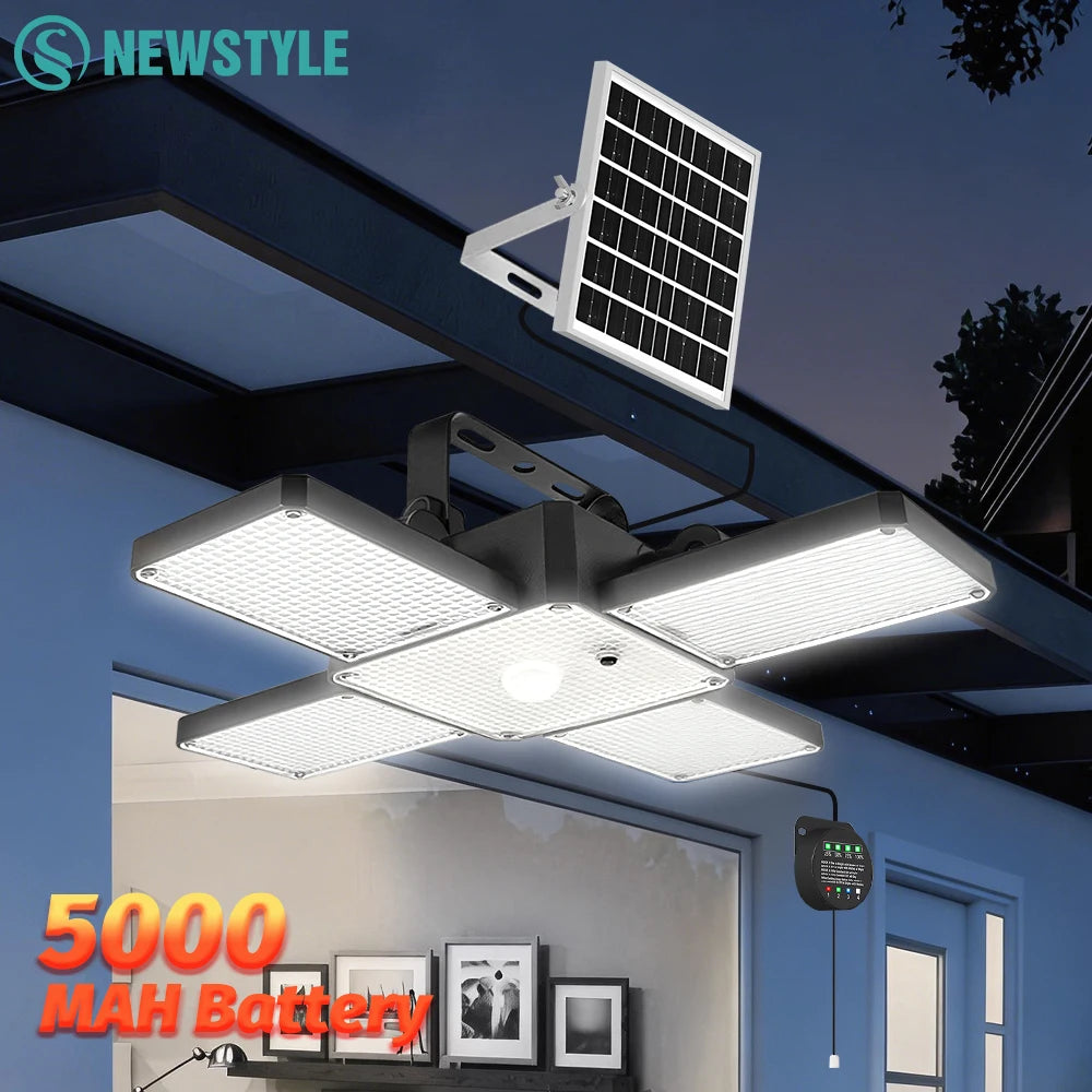 Solar Powered Barn Light Indoor Outdoor LED Hanging Solar Lamp with Motion Sensor Solar Pendant Light Garden Garage Chicken Coop